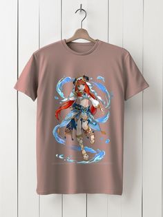 Футболка унисекс HYPNOTICA Игра Genshin Impact - 875 розовая 3XL