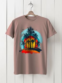 Футболка унисекс HYPNOTICA Пальмы - 926 розовая 3XL