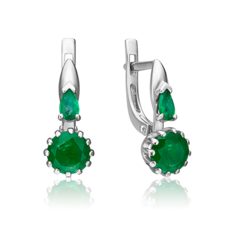 Серьги из золота PLATINA jewelry 02-0629, изумруд