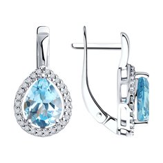 Серьги из серебра Diamant 94-320-02047-1, фианит\топаз