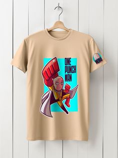 Футболка унисекс HYPNOTICA Аниме One punch man -75 бежевая L