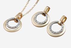 Комплект колье+серьги из латуни/стали Oriflame 46749, стекло