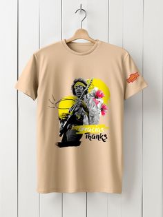 Футболка унисекс HYPNOTICA Музыка Jimi Hendrix - 160 бежевая 3XL