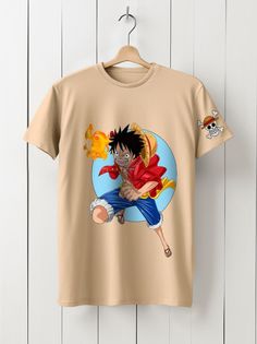 Футболка унисекс HYPNOTICA Аниме One Peace - 171 бежевая 3XL