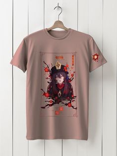 Футболка унисекс HYPNOTICA Игра Genshin Impact - 225 розовая 2XL