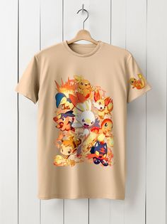 Футболка унисекс HYPNOTICA Аниме Pokemon -54 бежевая L