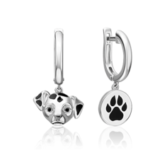 Серьги подвески из серебра PLATINA jewelry 02-5161, эмаль