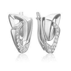 Серьги из серебра PLATINA jewelry 02-5072, фианит