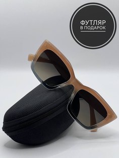 Солнцезащитные очки женские SunGold Кошка3 черные/светло-коричневая оправа