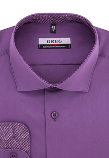 Рубашка мужская Greg 720/137/409/ZV/1 STRETCH фиолетовая 40