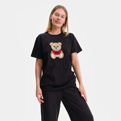 Футболка женская NoBrand 9195171 черная 46 RU