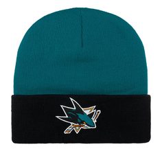 Шапка бини Mitchell&Ness MN-NHL-EU174-SANSHA-TEA San Jose Sharks NHL бирюзовая, one size