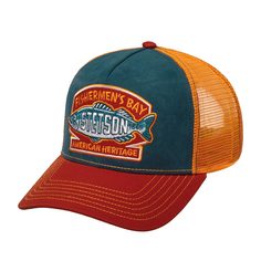 Бейсболка унисекс Stetson 7756106 TRUCKER CAP FISHERMENS BAY оранжевая / синяя, one size