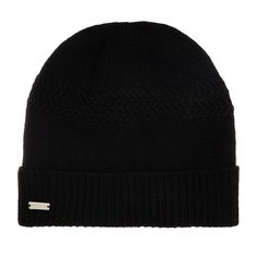 Шапка бини женская Seeberger 18298-0 TURN-UP BEANIE черная, one size