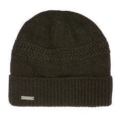 Шапка бини женская Seeberger 18298-0 TURN-UP BEANIE оливковая, one size