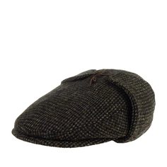 Английская кепка унисекс Stetson 6290901 DRIVER CAP HARRIS TWEED оливковая, р. 58