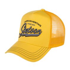 Бейсболка унисекс Stetson 7751171 TRUCKER CAP AMERICAN HERITAGE CLASSIC желтая, one size