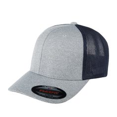 Бейсболка унисекс FLEXFIT 6311 светло-серая / синяя, one size