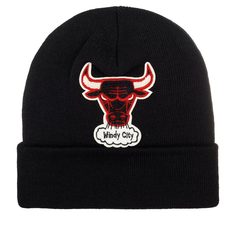 Шапка бини унисекс Mitchell&Ness KTCFFH21HW008-CBUBLCK Chicago Bulls NBA черная, one size