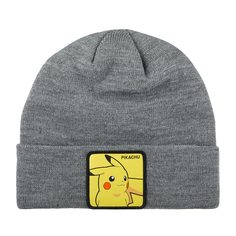 Шапка бини унисекс CAPSLAB CL/PKM/1/BON/PIK2 Pokemon Pikachu серая, one size Capslab®