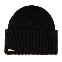 Шапка бини женская Seeberger 18236-0 TURN-UP BEANIE черная, one size