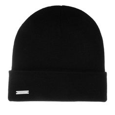 Шапка бини женская Seeberger 18308-0 TURN-UP BEANIE черная, one size