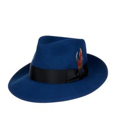 Шляпа мужская Bailey 7002 FEDORA синяя, р. 57