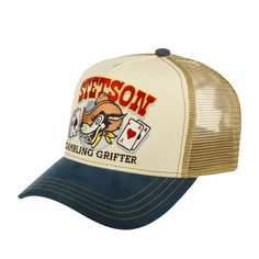 Бейсболка унисекс Stetson 7751191 TRUCKER CAP GAMBLING GRIFTER синяя/белая, one size