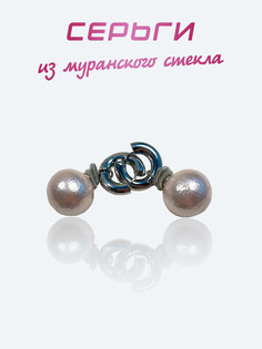 Серьги из ювелирного сплава PJ Murano Pearl Hlopok, муранское стекло