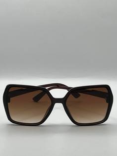 Солнцезащитные очки женские SunGold Бабочка-3 коричневые градиент