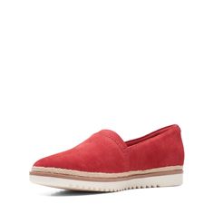 Слипоны женские Clarks 26165474 красные 37 EU