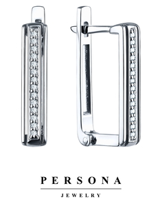 Серьги из серебра Персона E2311035B, фианит