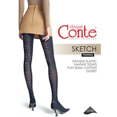 Колготки женские Conte Elegant FANTASY SKETCH черные 2