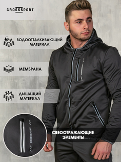 Ветровка мужская CROSSSPORT Тмс-044 серая 56 RU