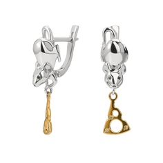 Серьги из серебра Golden Eagle С00758-211, бриллиант/изумруд