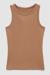 Майка женская Finn Flare BAS-100112 коричневая XL