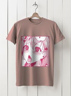 Футболка унисекс HYPNOTICA аниме ахегао девушка тян - 40167 розовая 3XL