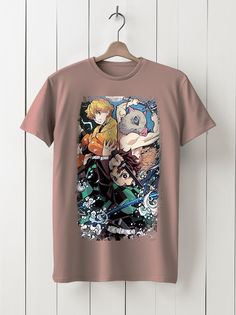 Футболка унисекс HYPNOTICA Аниме клинок рассекающий демонов - 13 розовая 3XS