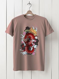Футболка унисекс HYPNOTICA Дракон - 929 розовая S
