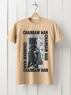 Футболка унисекс HYPNOTICA Аниме Chainsaw Man - 1171 бежевая 2XS