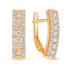Серьги из серебра 585Gold 702010366, фианит