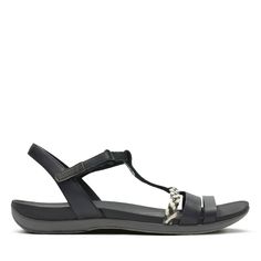 Сандалии женские Clarks 26124583 черные 40.5 EU