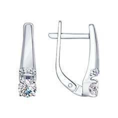 Серьги из серебра SOKOLOV 94025665, фианит