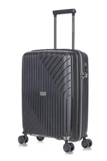 Чемодан унисекс LCase черный, 55.5х39х25.5 см