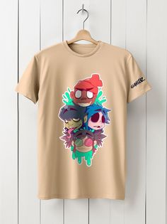 Футболка унисекс HYPNOTICA Gorillaz - 42 бежевая 3XL