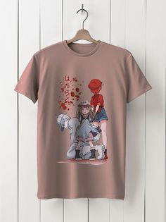 Футболка унисекс HYPNOTICA Аниме клетки за работой - 1138 розовая XL