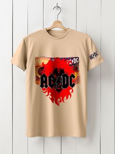 Футболка унисекс HYPNOTICA Музыка AC DC - 152 бежевая M