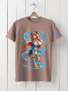 Футболка унисекс HYPNOTICA Игра Genshin Impact - 11 розовая 3XL