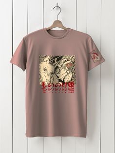 Футболка унисекс HYPNOTICA Princess Mononoke Аниме - 112 розовая M