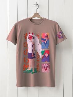 Футболка унисекс HYPNOTICA Princess Mononoke Аниме - 111 розовая 2XL